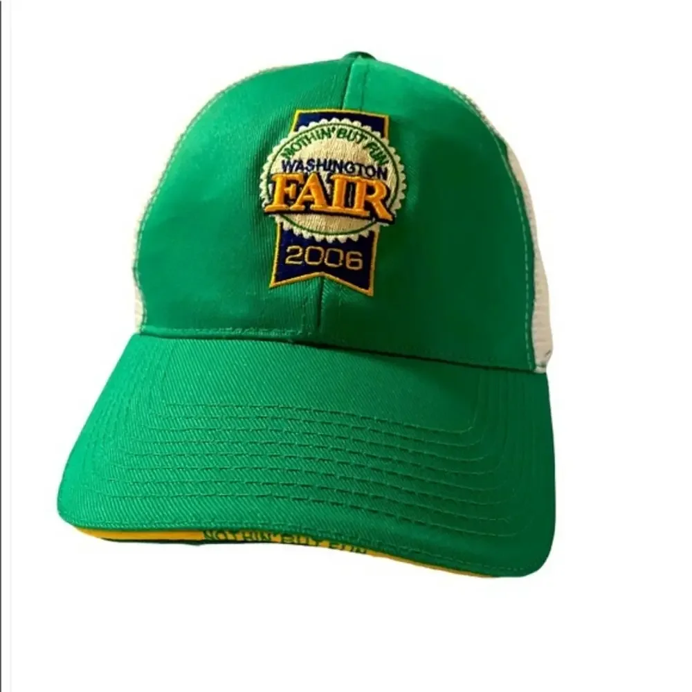 Washington Fair trucker cap 2006‎ vintage trucker snap back color green (12H)